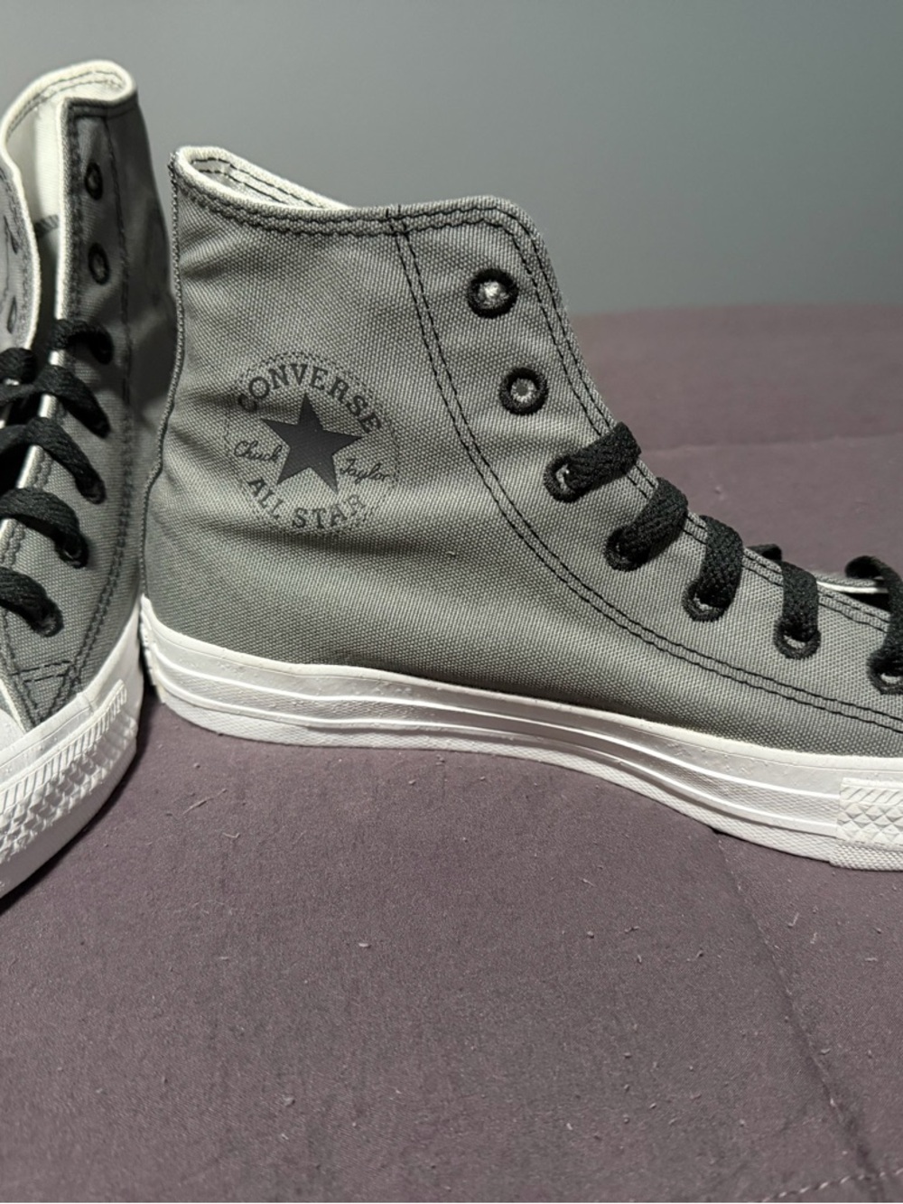 BRAND NEW NEVER WORN - Converse Chuck Taylor High Top Sneakers - Gray and Black